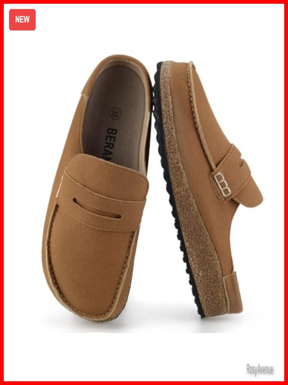 Women's Memory Foam Clogs Non-Slip Cork Sole Mules Slip-On Casual